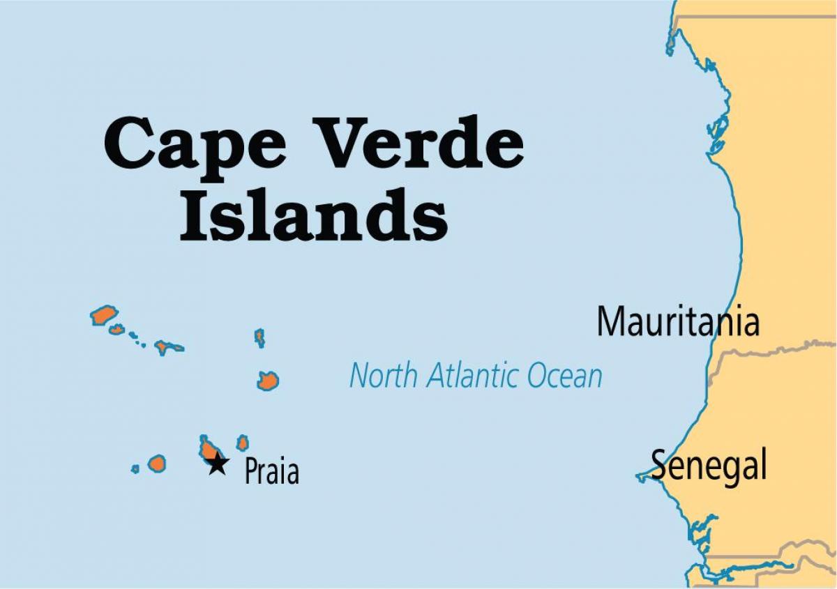ramani ya kuonyesha ramani ya Cape Verde islands