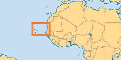 Kuonyesha Cape Verde kwenye ramani ya dunia